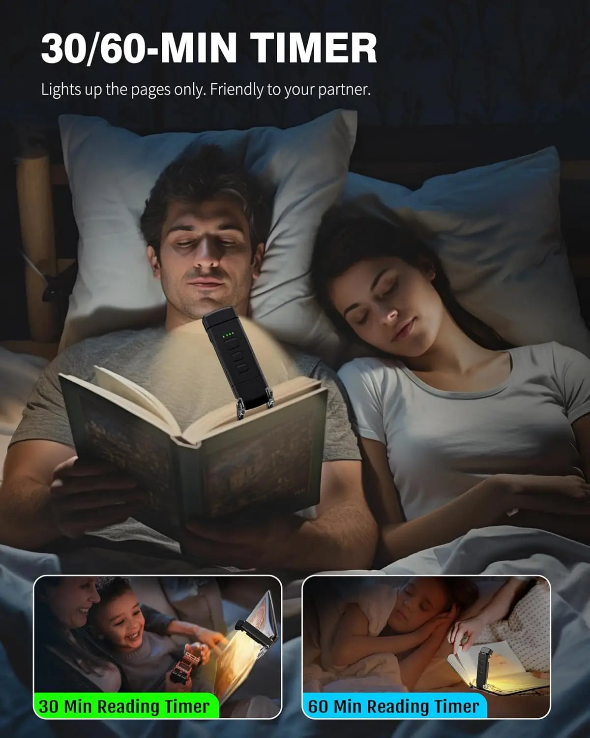 USB Rechargeable Clip-On Book Light – Dimmable LED Reading Lamp Clip-On Reading Light Richie's