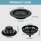 Universal Kitchen Sink Drain Filter 3-Piece Set Sink Drain Filter Richie's black