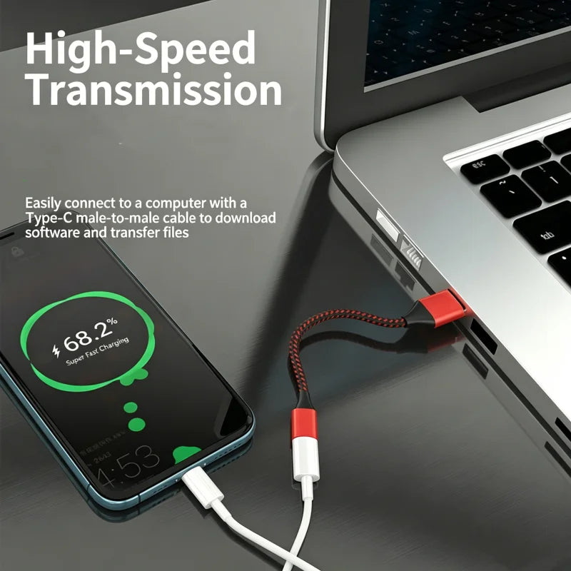 USB-A to USB-C Female Extension Cable 25cm Nylon Braided Fast Charge USB Extension Cable Richie's