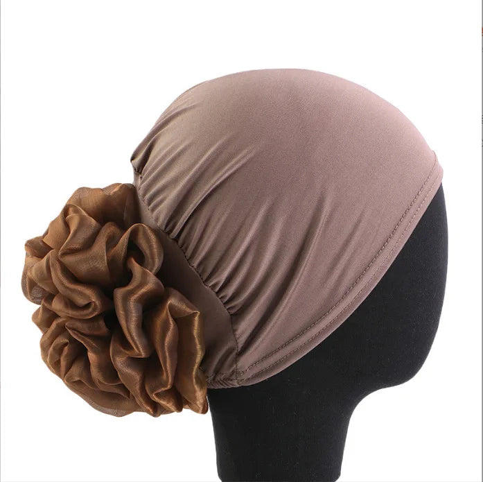 Women's Ruffle Flower Turban Hat – Headscarf & Sleep Cap Women's Turban Hat Richie's coffee