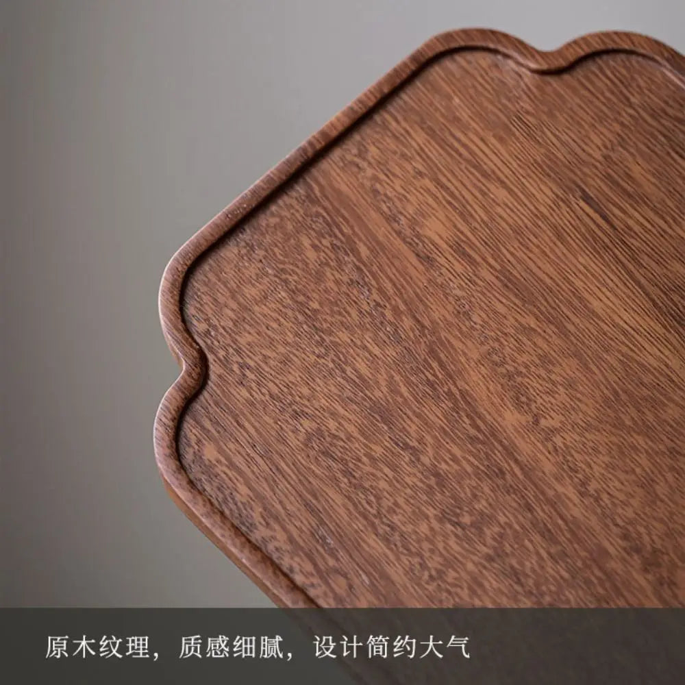 Walnut Wood Leaf Tea Tray – Round Snack & Fruit Serving Platter Wooden Serving Tray Richie's