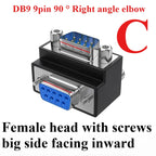 DB9 VGA 90° Right Angle Adapter – 9/15 Pin Male to Female VGA Adapter Connector Richie's C DB9 9 DB9FS90DN
