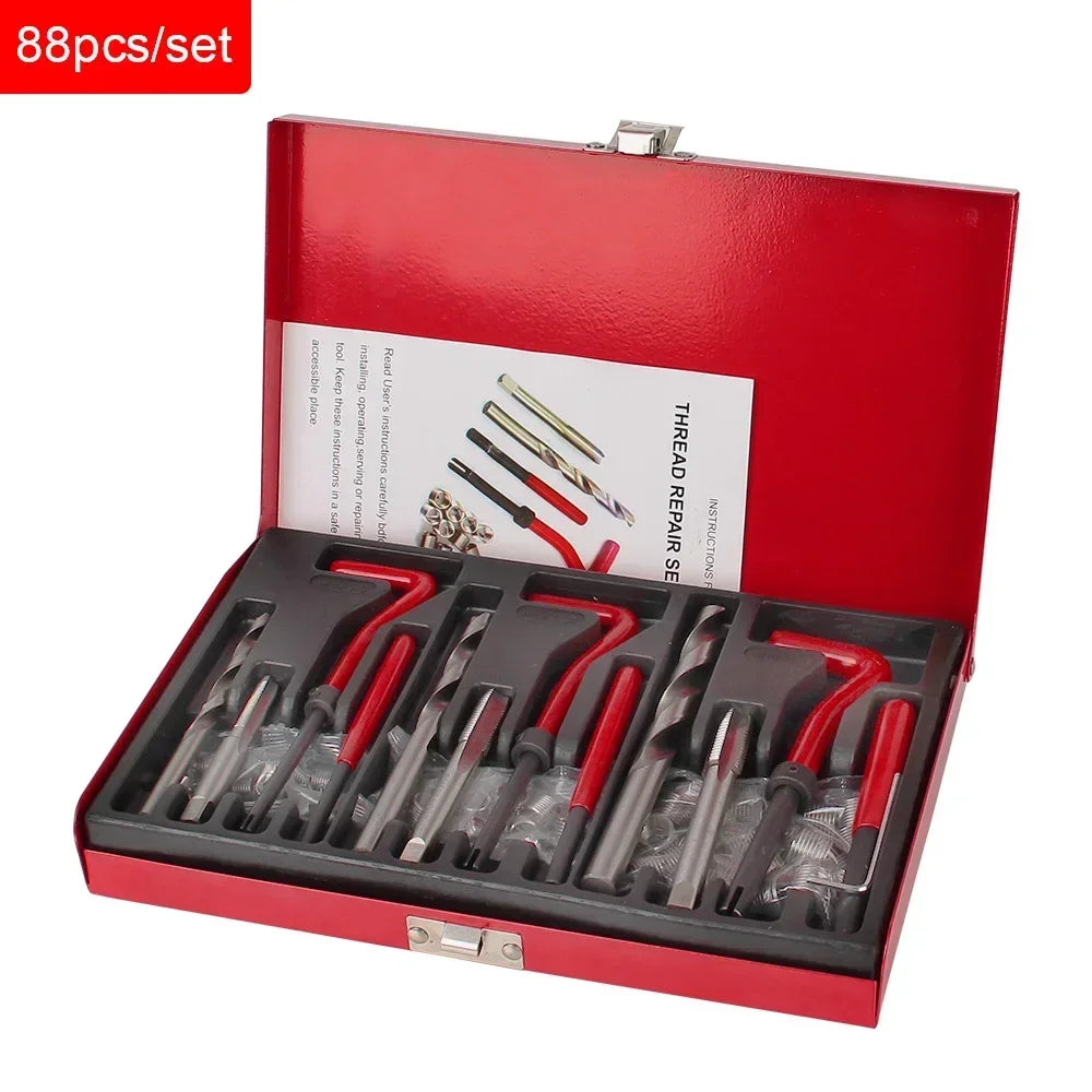 88/131pc Thread Repair Kit M5–M12 Wire Insert Set for Engines Thread Repair Kit Richie's 88PCS