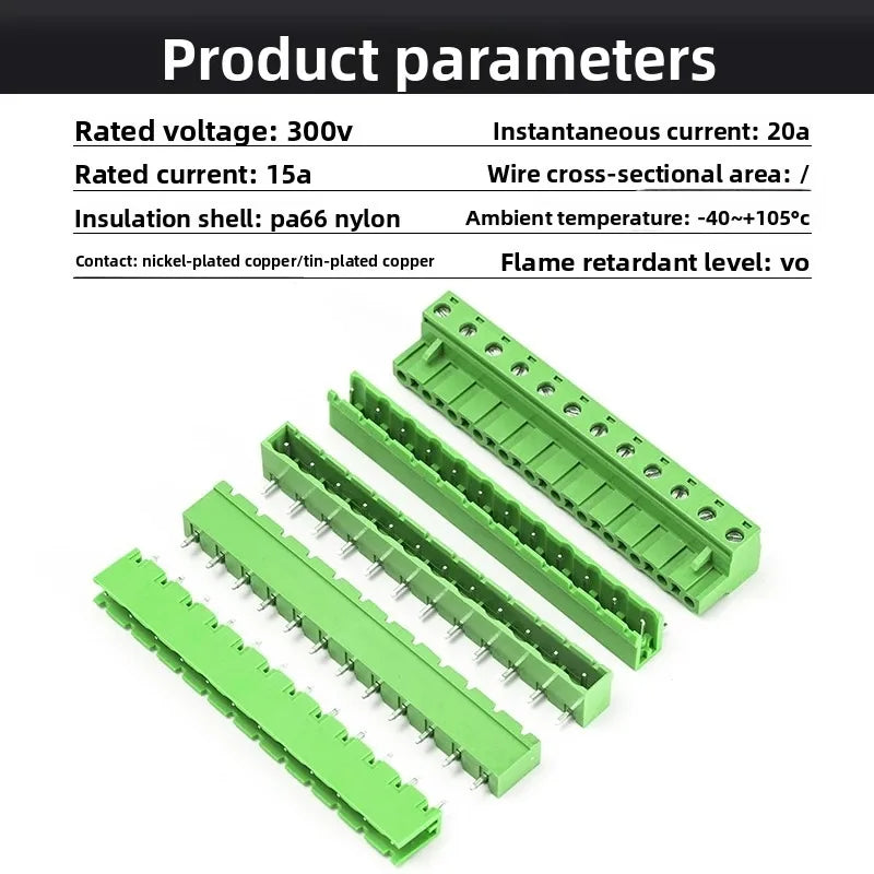 5.08mm 7.62mm PCB Terminal Block 2EDG Male Female Connector Set PCB Terminal Block Richie's