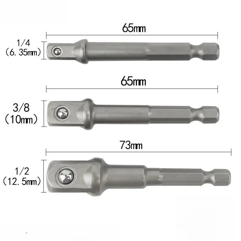 Chrome Vanadium Socket Adapter Set 1/4" 3/8" 1/2" Hex Shank Socket Adapter Set Richie's