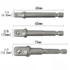 Chrome Vanadium Socket Adapter Set 1/4" 3/8" 1/2" Hex Shank Socket Adapter Set Richie's