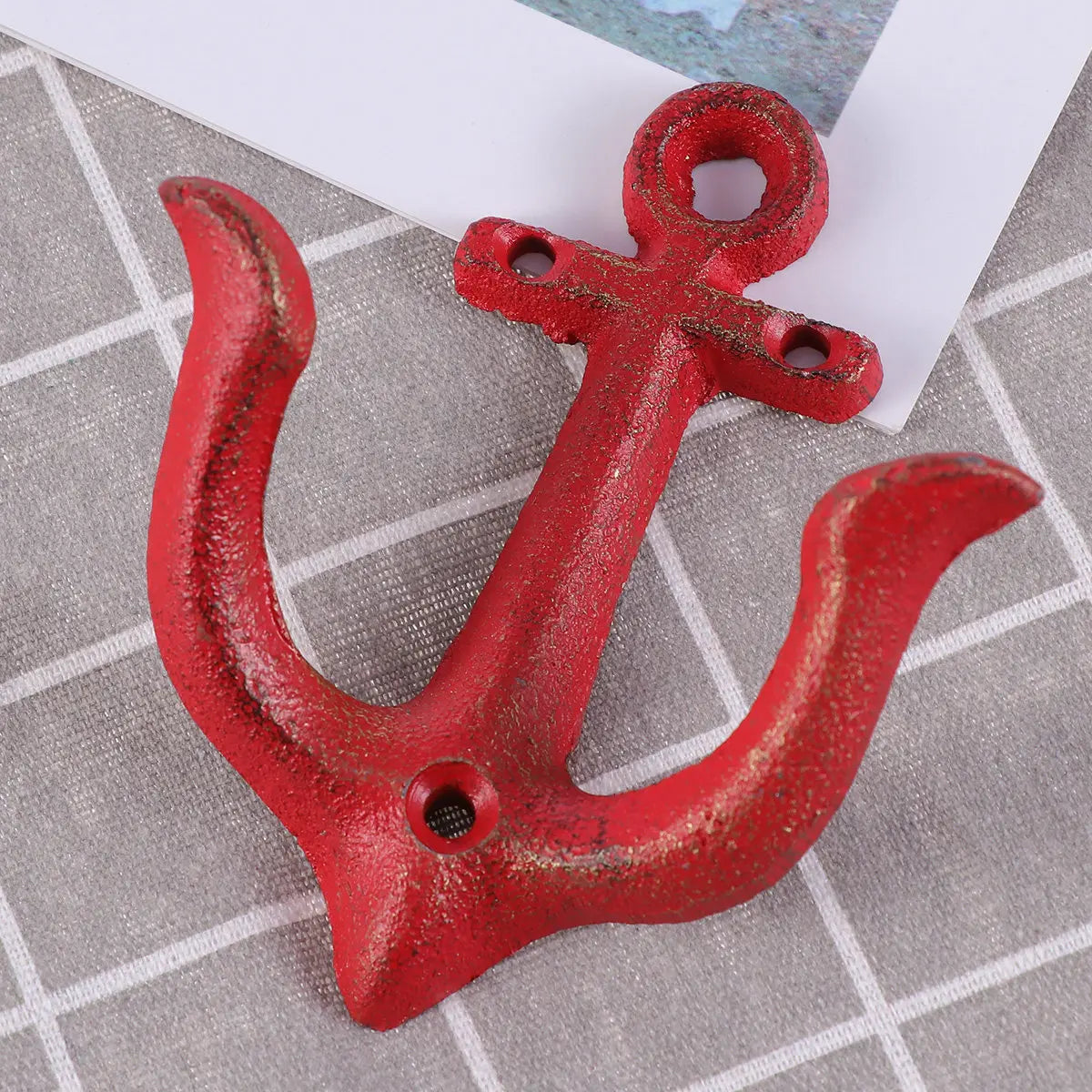 Vintage Red Iron Anchor Wall Pendant | Nautical Home Decor Wall Pendant Decor Richie's