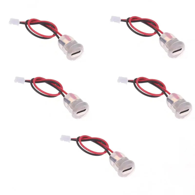 Type-C Female Socket Connector Waterproof LED 3A 5V Fast Charge USB-C Socket Connector Richie's A1 5Pcs