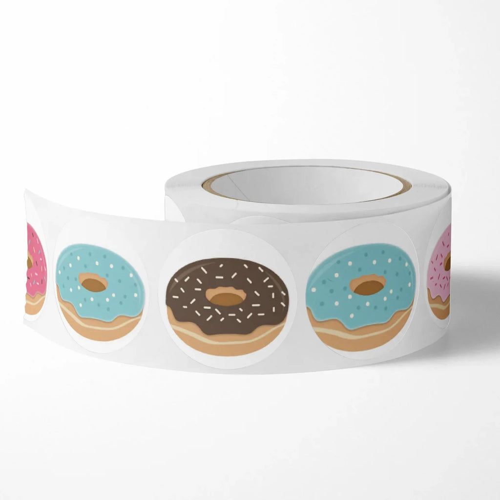 500 Pcs Donut Stickers Roll – DIY Labels & Envelope Seals Decorative Sticker Roll Richie's