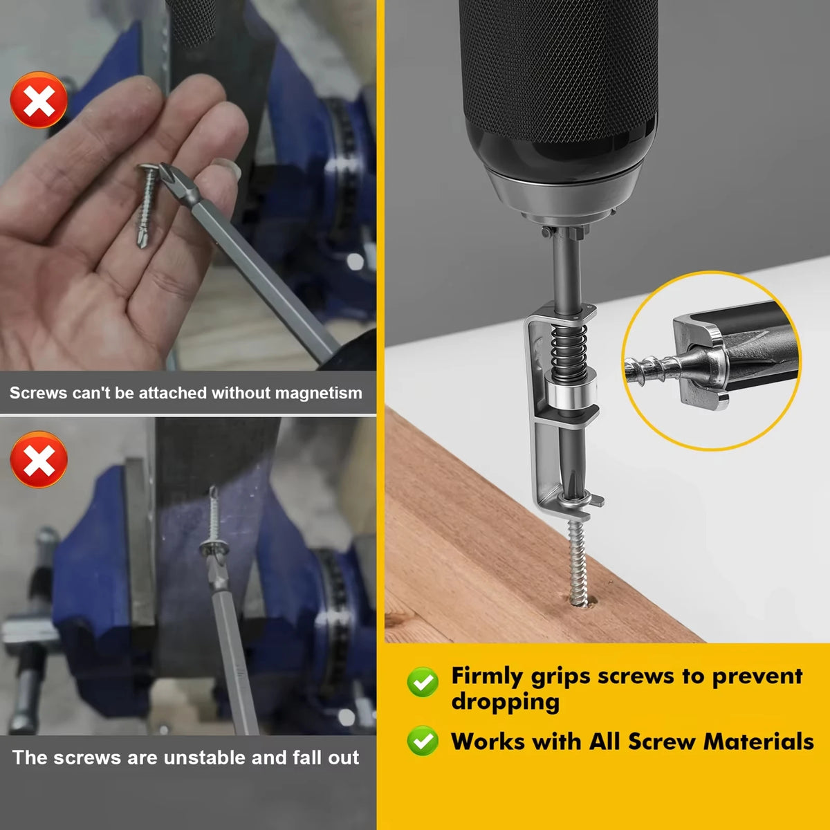 Spring-Loaded Screw Bit Holder Quick Release Adapter Tool Bit Holder Adapter Richie's