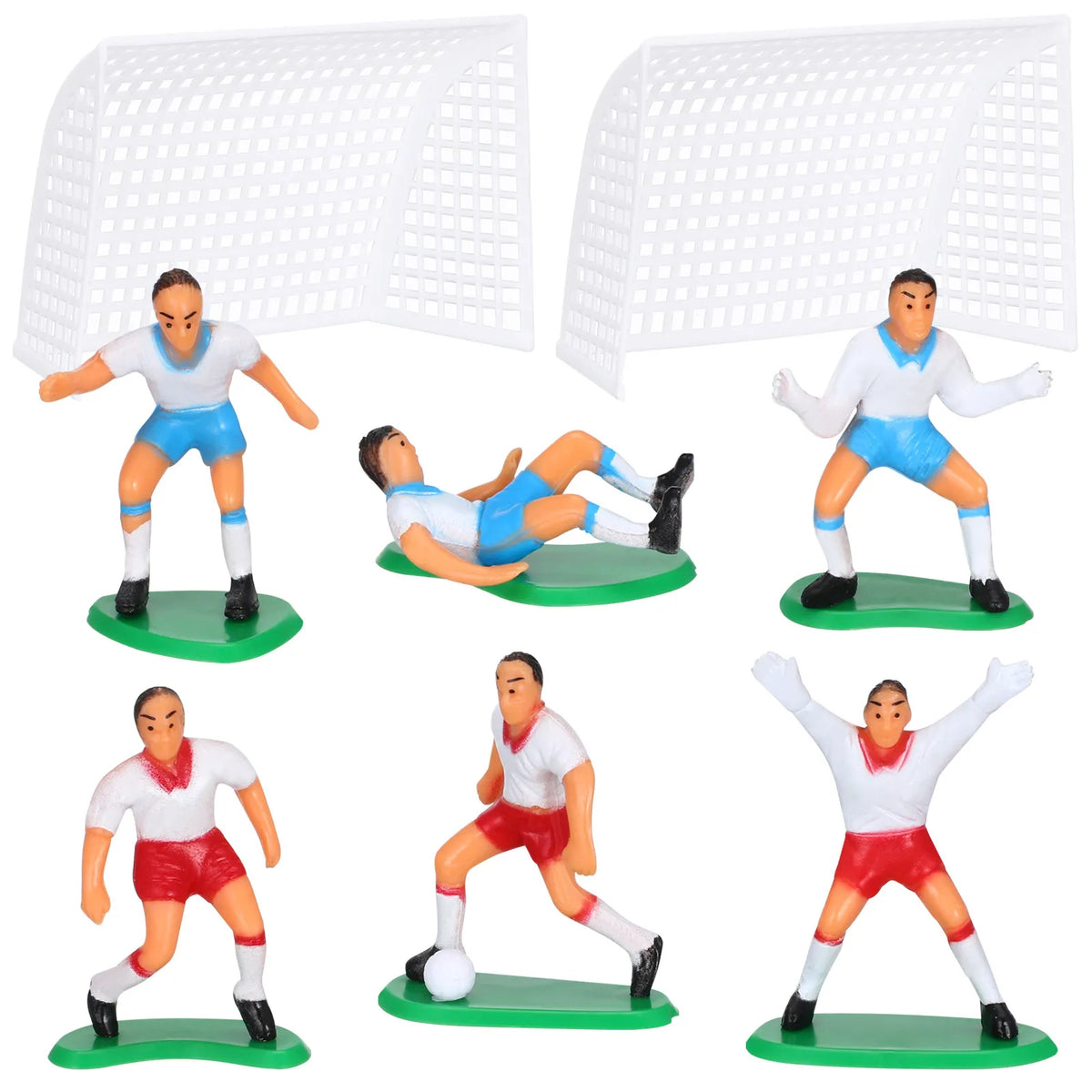 8-Piece Football Cake Topper Set – Soccer Players & Goals Cake Topper Set Richie's