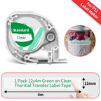 12mm Label Tape for Phomemo P12 & Dymo LetraTag – 4m Label Maker Tape Richie's Q5-136