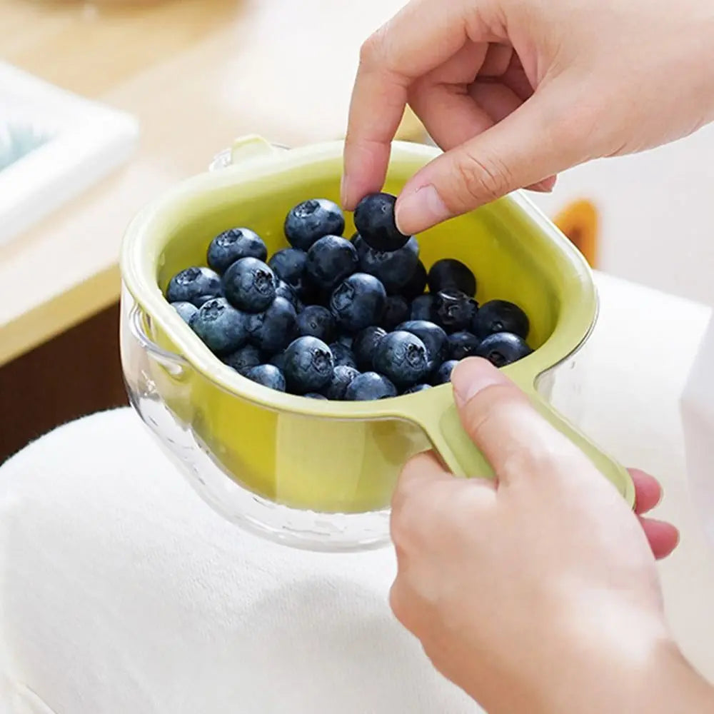 Double-Layer Drain Basket Vegetable Wash Bowl with Handle Kitchen Drain Basket Richie's