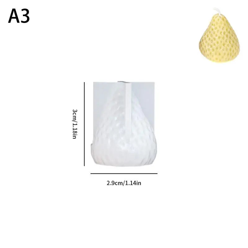 Strawberry Silicone Candle Mold – 1/4 Cavity DIY Fruit Shape Silicone Candle Mold Richie's A3