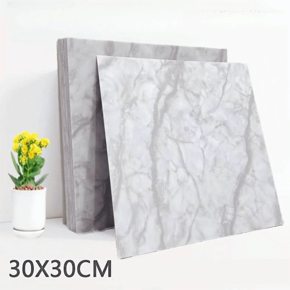 Self-Adhesive PVC Floor Tile 30x30cm Waterproof Marble Texture Peel & Stick Tile Richie's Style 6