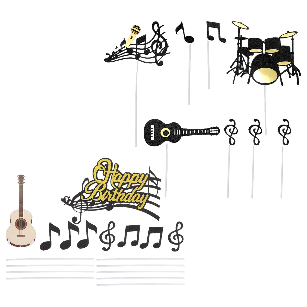 32Pcs Music Notes & Guitar Cake Toppers – Party Decorations Cake Toppers Richie's