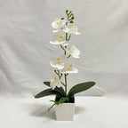7-Bloom Artificial Pink Orchid Potted Plant | Faux Bonsai Artificial Potted Flower Richie's Style H