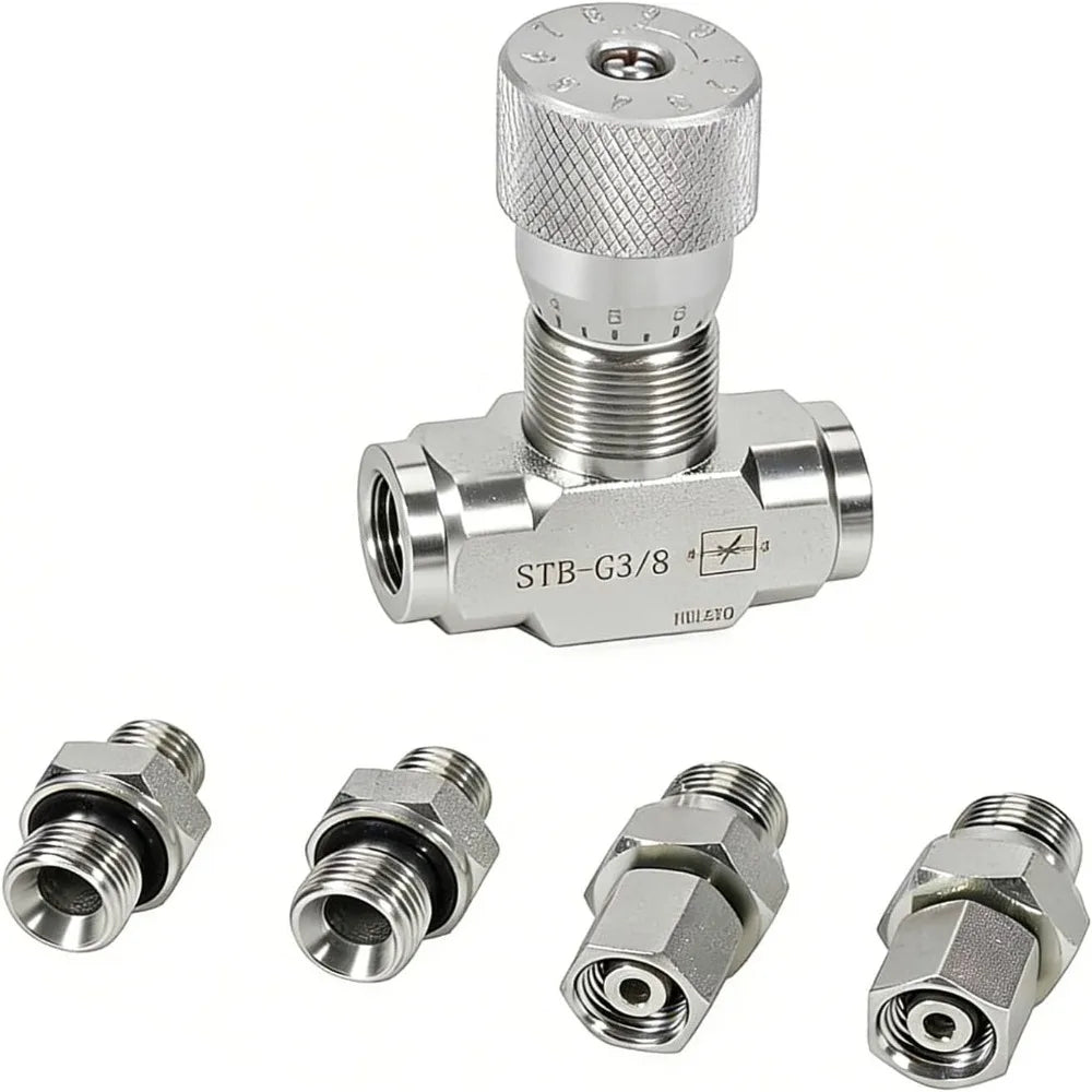 5-Pack G3/8 Hydraulic Flow Control Valve L08 Alloy Steel Bidirectional Hydraulic Control Valve Richie's