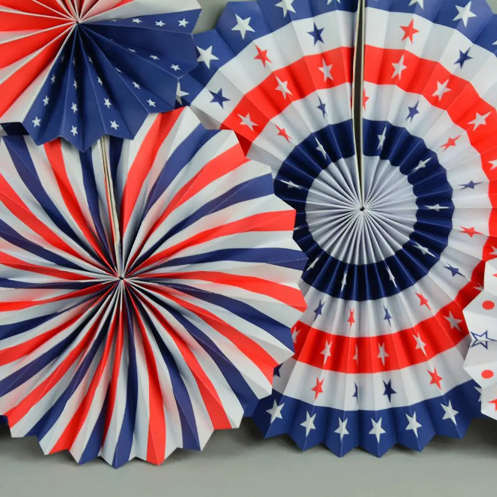 6-Piece US Flag Paper Fans – 4th of July Party Decorations Party Paper Fans Richie's