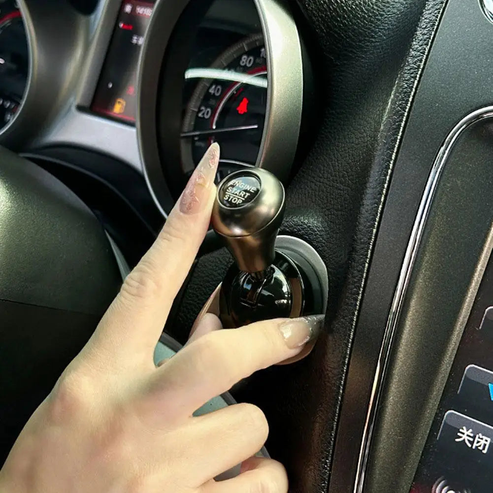 Luxury Metal Engine Start/Stop Button Cover Car Joystick Decor Car Interior Accessory Richie's Gray