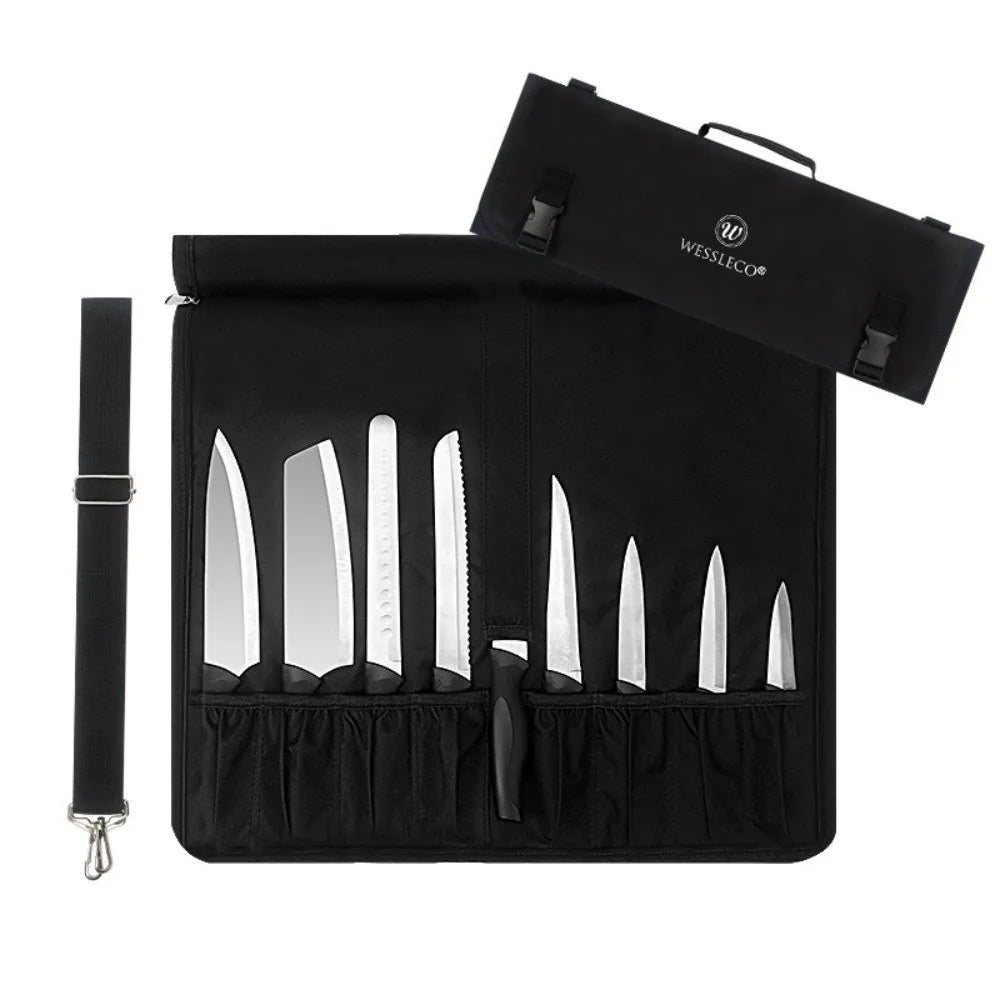 Oxford Chef Knife Roll Bag with Shoulder Strap | Large Capacity Knife Roll Bag Richie's
