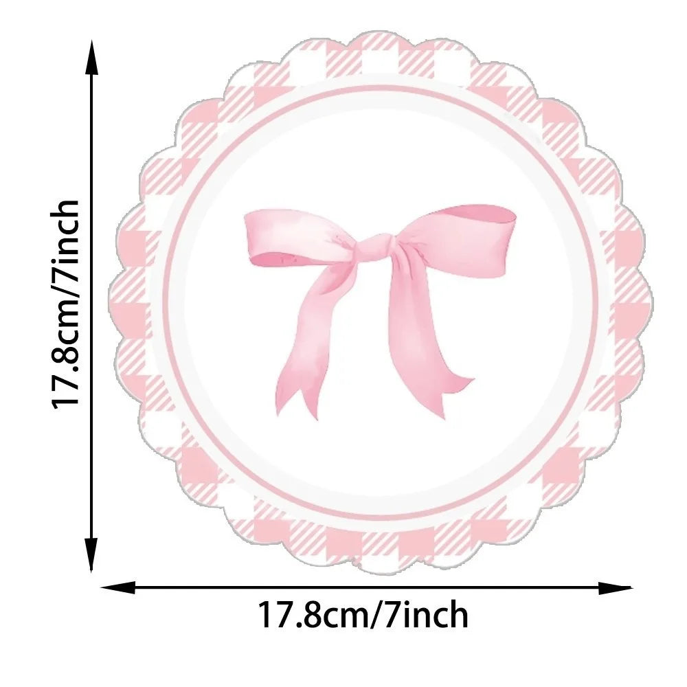 10pcs Pink Cherry Disposable Paper Plates 7 Inch Party Disposable Paper Plates Richie's Type C