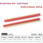 10PCS Color Gilded Pin Headers 2.54mm Single & Double Row Set