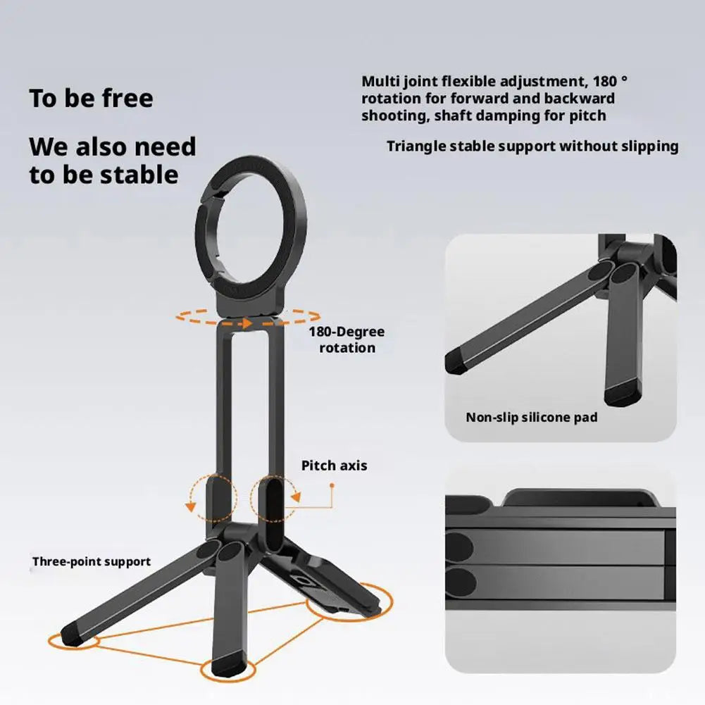 Dual Magnetic Foldable Phone Tripod Stand – MagSafe Magnetic Phone Stand Richie's