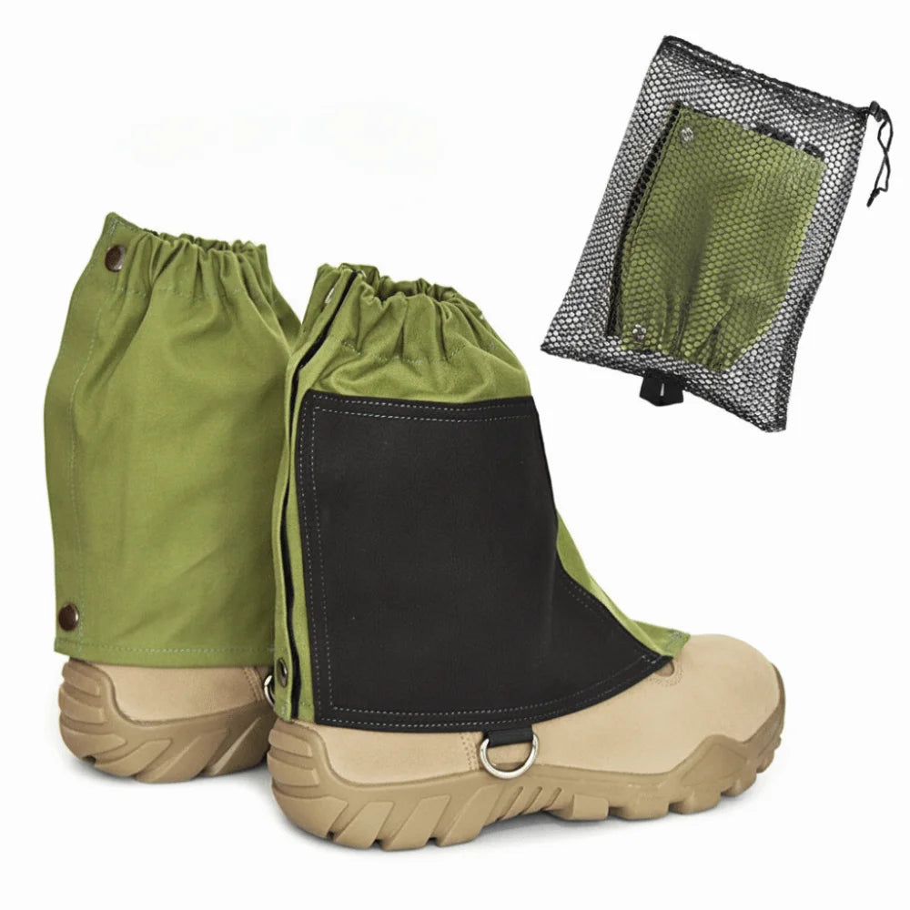 Canvas Hiking Gaiters – Water Resistant Adjustable Ankle Covers Hiking Gaiters Richie's Green