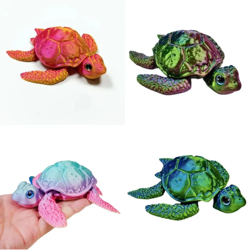 3D Printed Turtle Ornament – Colorful PLA Desktop Statue 8.5cm Desktop Figurine Richie's