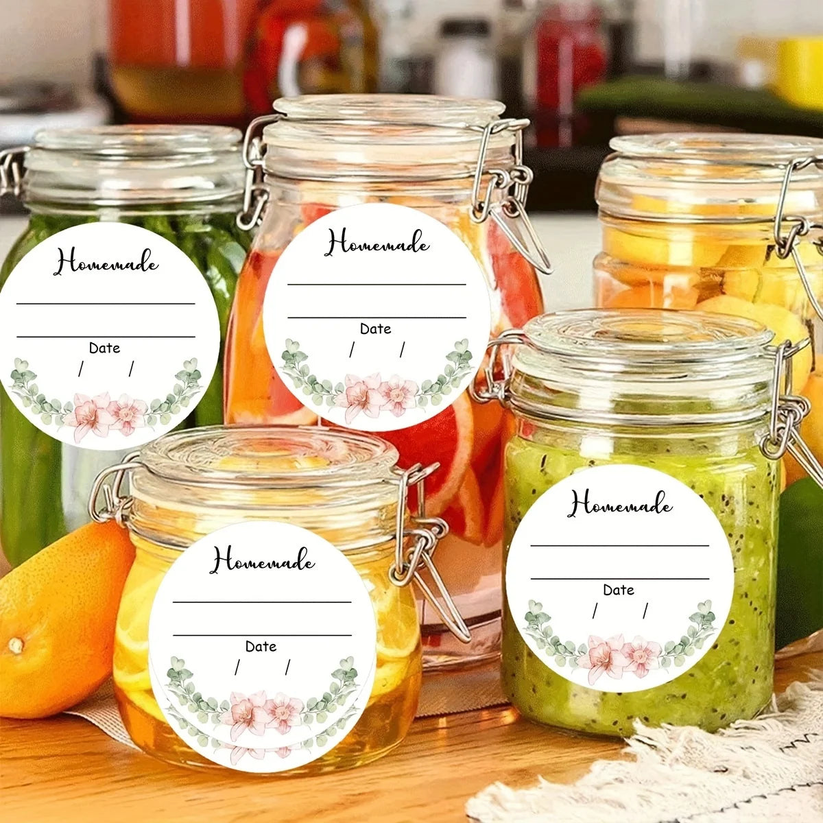 Watercolor Floral Canning Labels – Write-On Mason Jar Stickers Canning Jar Labels Richie's
