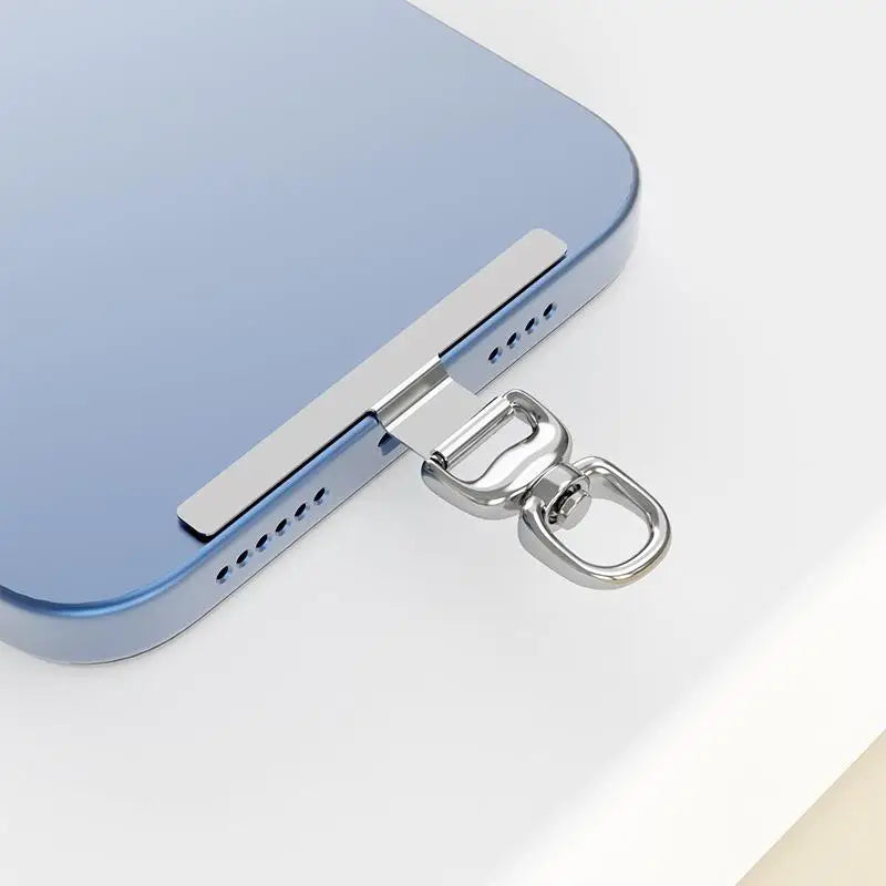 Universal Stainless Steel Phone Tether Tab & Lanyard Cord Attachment Phone Lanyard Tab Richie's Silver 1PC