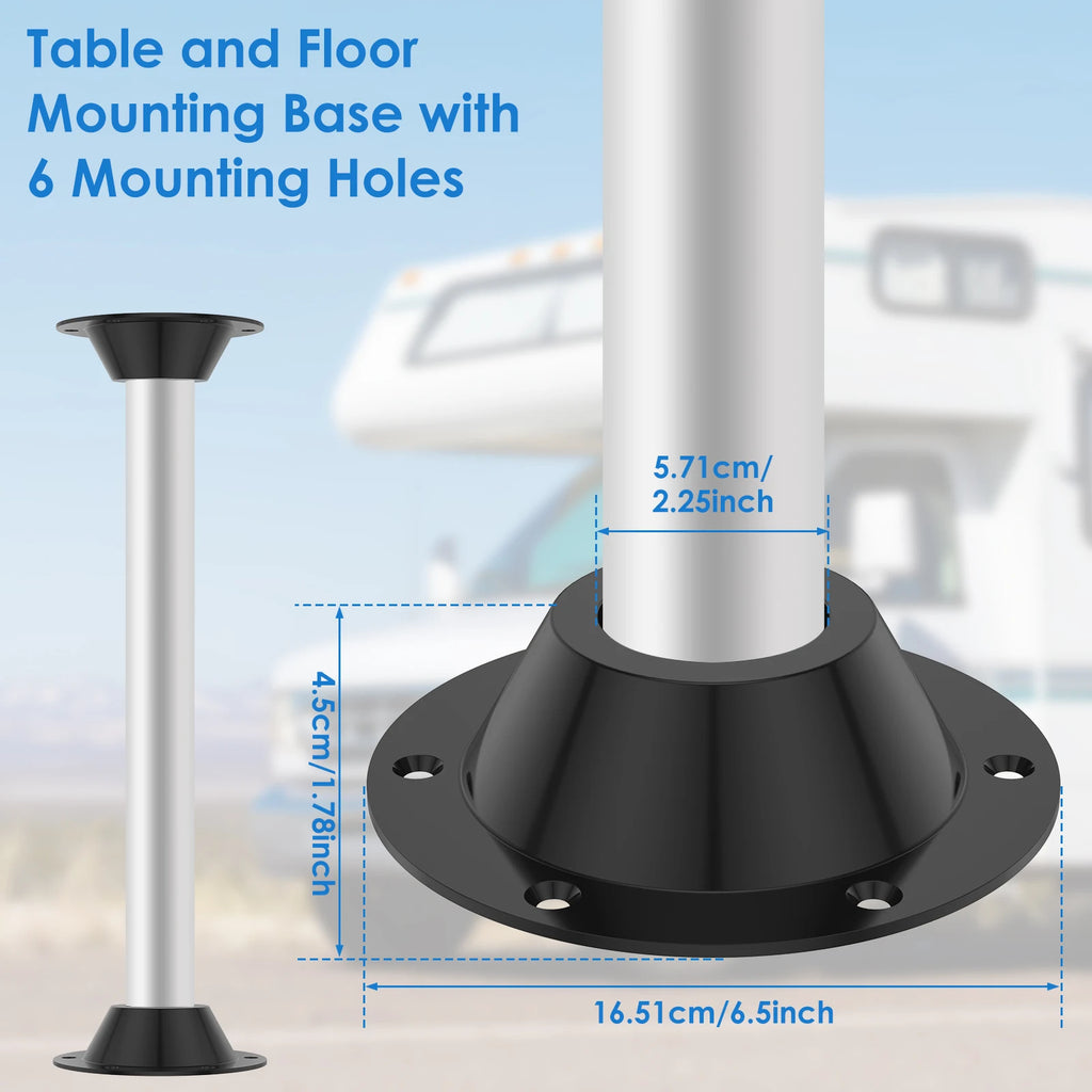 2Pcs Aluminum RV Table Pedestal Base Floor Mounting Flange Table Pedestal Base Richie's