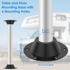 2Pcs Aluminum RV Table Pedestal Base Floor Mounting Flange Table Pedestal Base Richie's