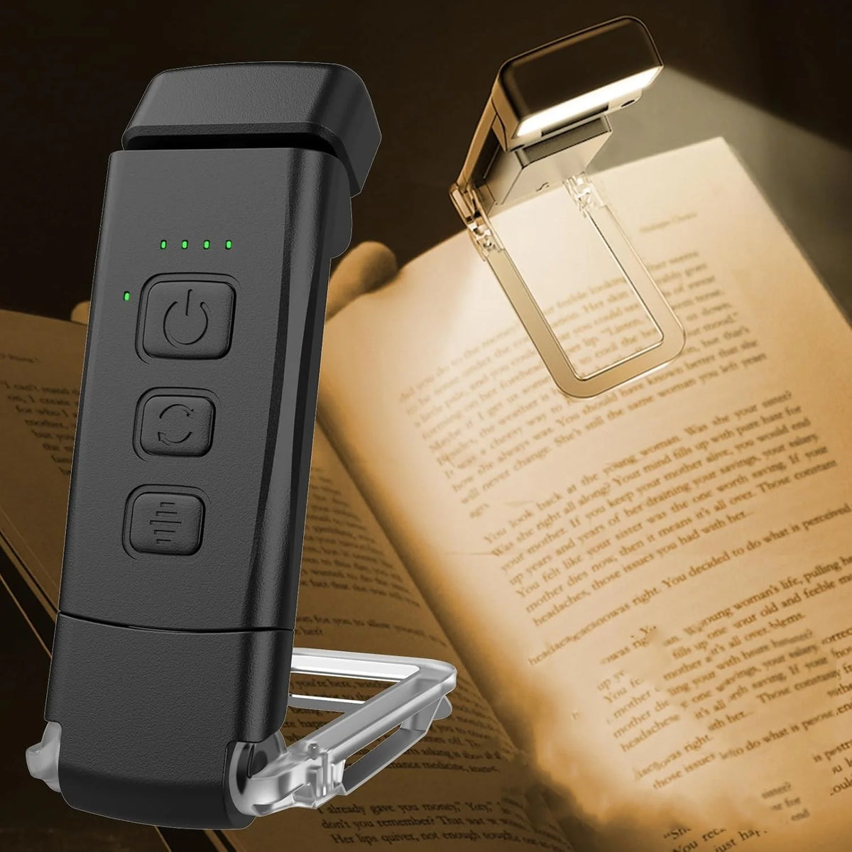USB Rechargeable Clip-On Book Light – Dimmable LED Reading Lamp Clip-On Reading Light Richie's Black