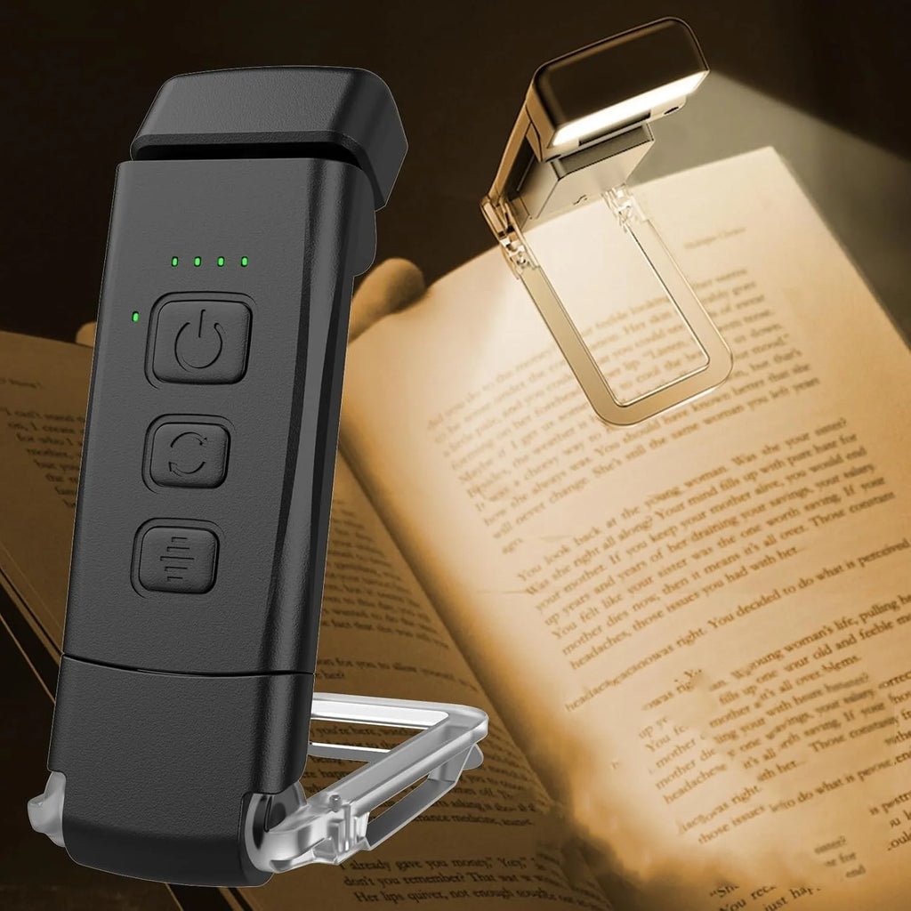 USB Rechargeable Clip-On Book Light – Dimmable LED Reading Lamp Clip-On Book Light Richie's Black