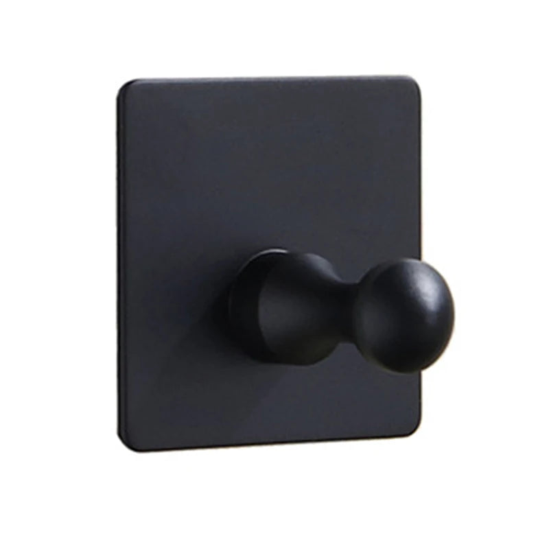 Stainless Steel Adhesive Wall Hooks Rustproof Punch-Free Hanger Adhesive Wall Hooks Richie's Black D