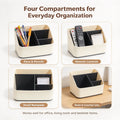 4-Slot Desk Storage Rack – Multi-Grid Office Organizer Beige Desk Organizer Richie's Default Title