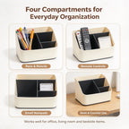 4-Slot Desk Storage Rack – Multi-Grid Office Organizer Beige Desk Organizer Richie's Default Title