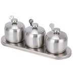 304 Stainless Steel Seasoning Pot Set 300ml with Lid & Spoons Seasoning Pot Set Richie's