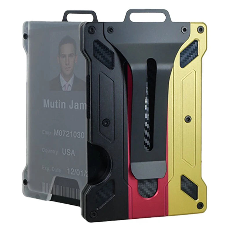 Aluminum Alloy RFID Blocking ID Badge Holder with Back Clip ID Badge Holder Richie's Germany Flag