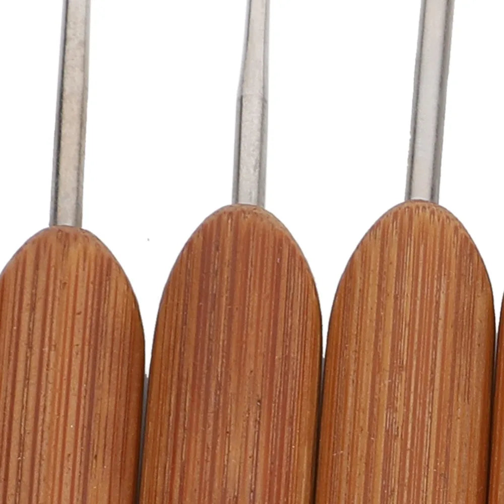 11pc Bamboo Crochet Hook Set Mixed Sizes 0.5–3mm | Ergonomic Crochet Hook Set Richie's