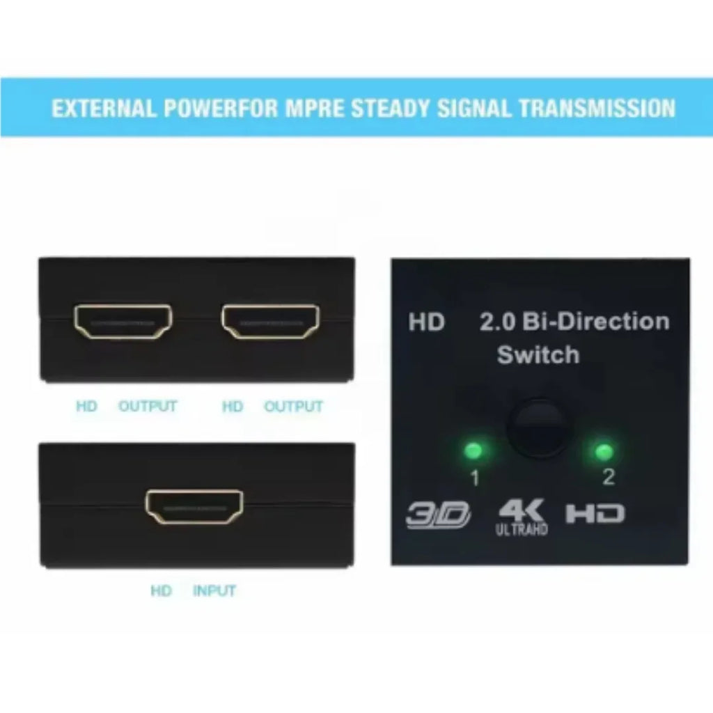 4K HDMI Bidirectional Switch Splitter 2.0 – 1x2/2x1 Adapter HDMI Switch Splitter Richie's