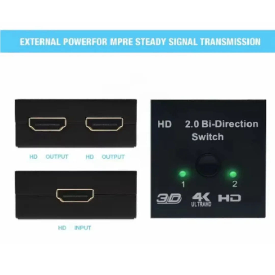 4K HDMI Bidirectional Switch Splitter 2.0 – 1x2/2x1 Adapter HDMI Switch Splitter Richie's