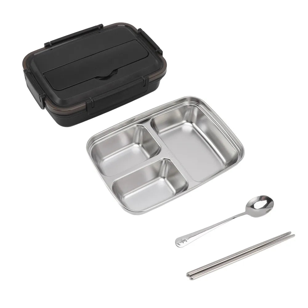 304 Stainless Steel 3-Compartment Lunch Box 1.8L Leakproof Stainless Steel Lunch Box Richie's