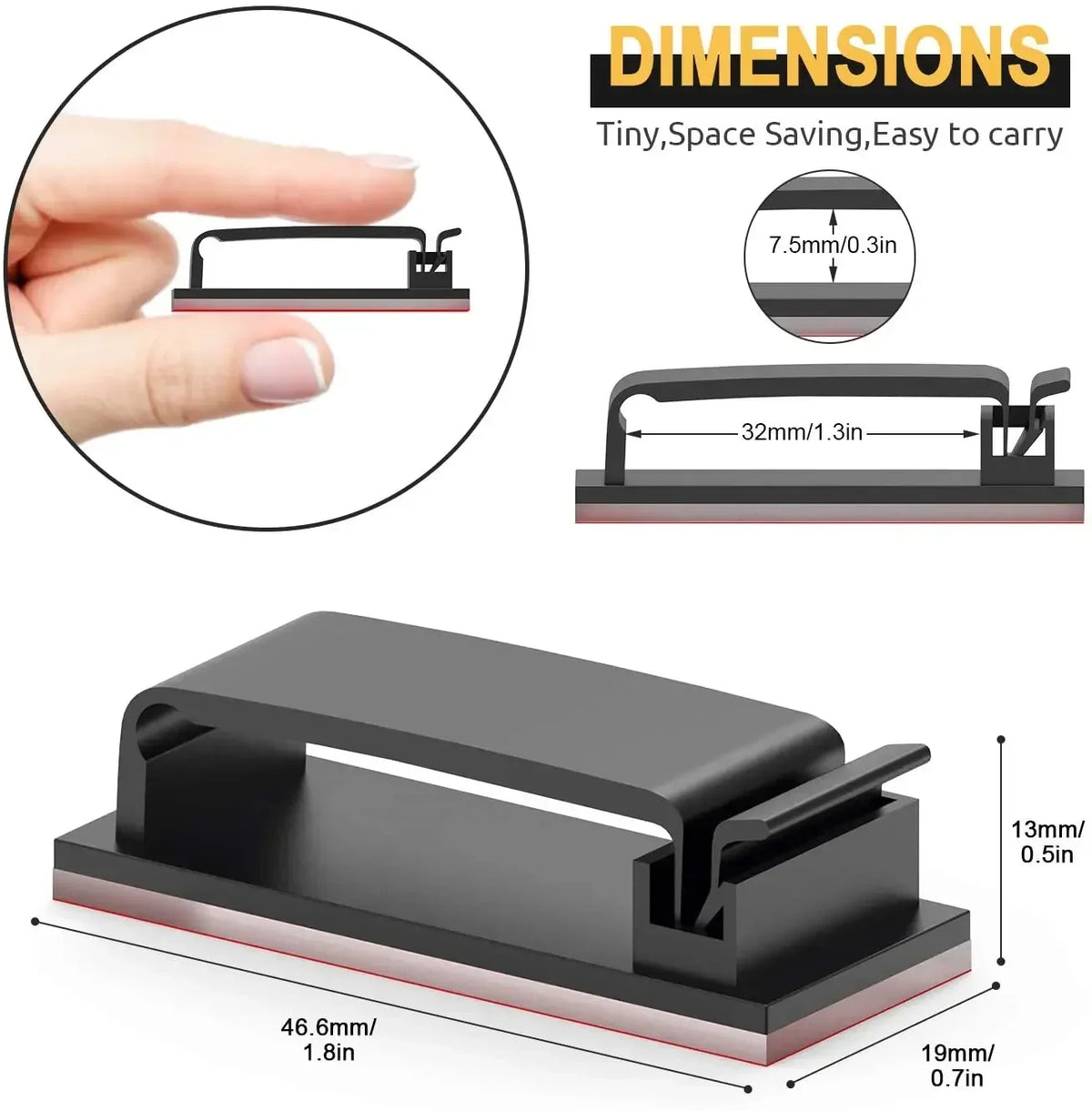 Self-Adhesive Cable Organizer Clips – Desk Cord Manager Cable Management Clips Richie's