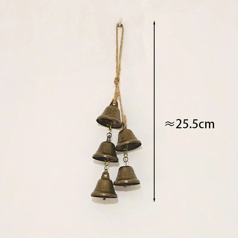Vintage Brass Hanging Bells | Rustic Wind Chime Wall Decor Wind Chime Decor Richie's A3