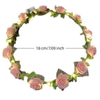 LED Rose Flower Wreath Headband – Light-Up Floral Crown LED Flower Headband Richie's