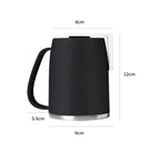 304 Stainless Steel Magnetic Mouthwash Cup – No-Drill 400ml Bathroom Cup Holder Richie's Black