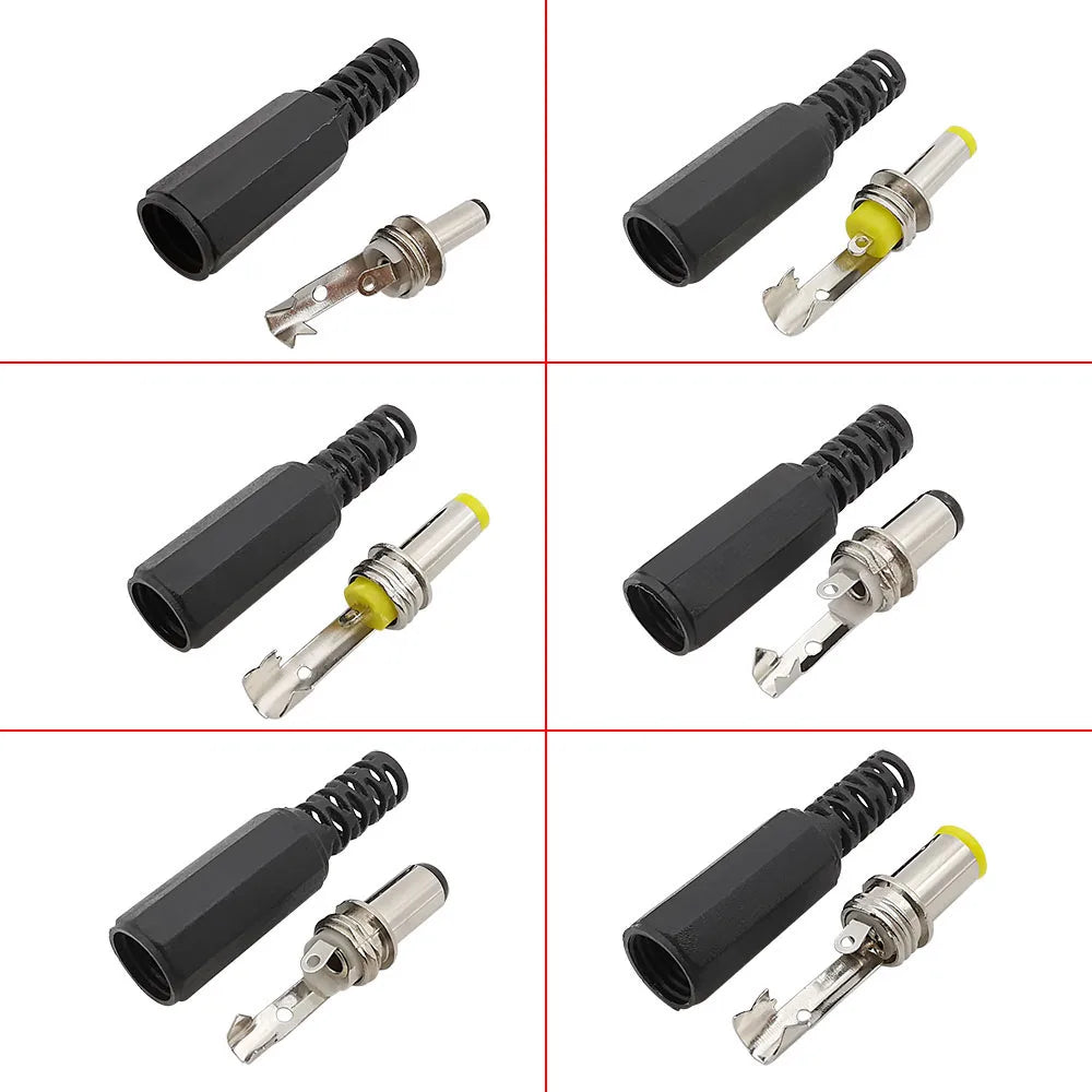 DC Power Male Plug Solder Connector 3.5–6.5mm | 5 or 10 Pack DC Power Connector Richie's